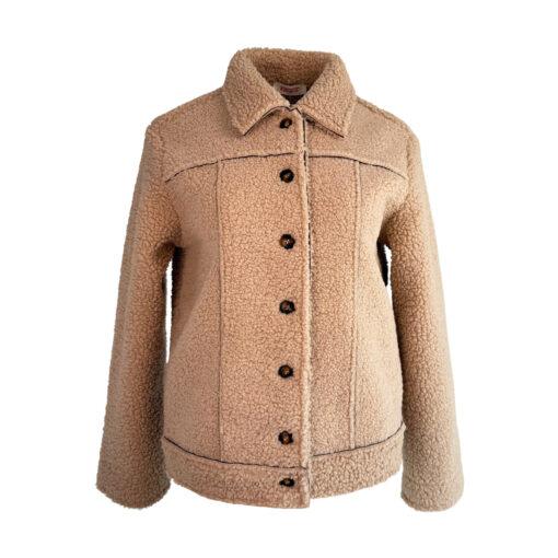 KONTATTO-Kuschelige Teddyjacke in Camel