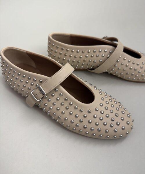 Alternative view of Leder-Ballerinas mit Nieten