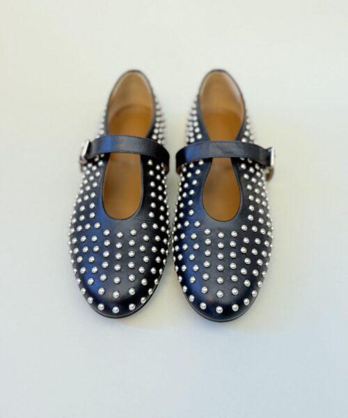 LÉSTROSA-Leder Ballerinas mit Nieten