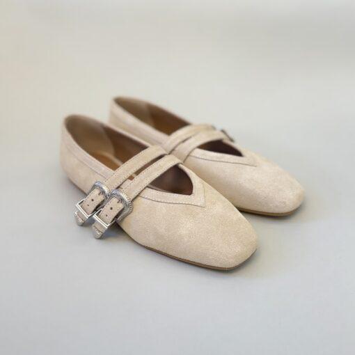 Rau Leder-Ballerinas