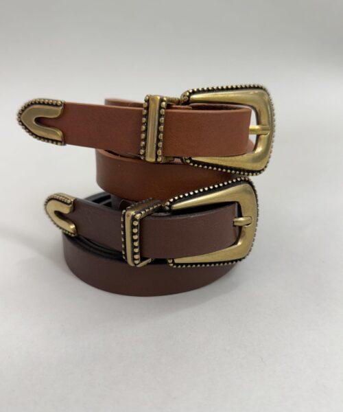 Ledergürtel mit goldener Schnalle 100% Echtleder