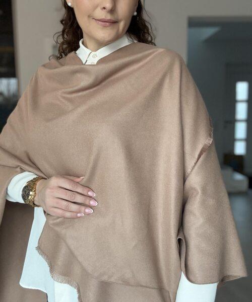 Alternative view of Poncho-Camel Baumwolle-Wolle mix