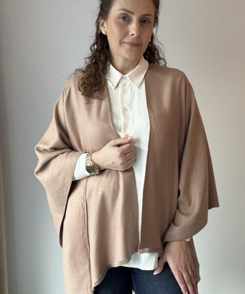 Poncho-Camel Baumwolle-Wolle mix