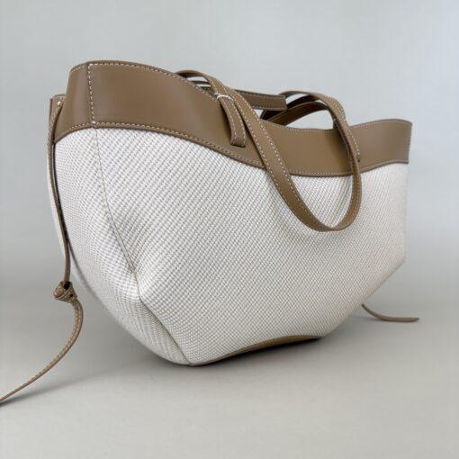 Leder-Shopper mit geflochtenem Muster