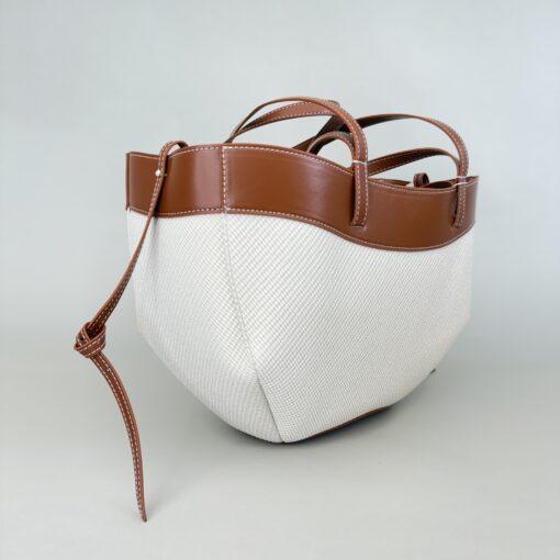 Leder-Shopper mit geflochtenem Muster