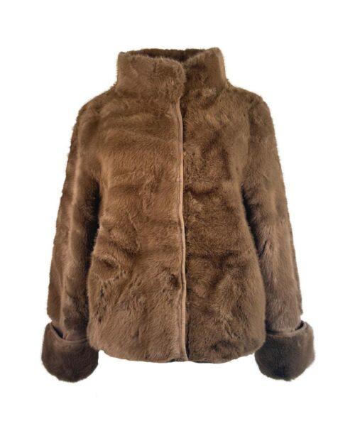 Kurze Felljacke Braun