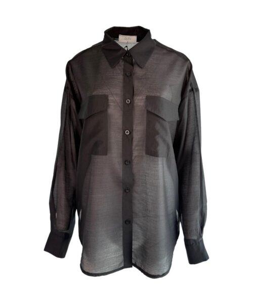 Schwarze transparente Bluse