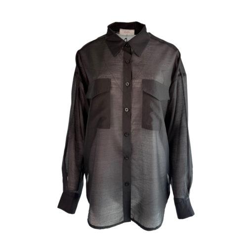 Schwarze transparente Bluse