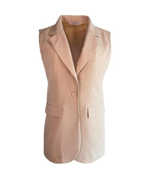 Lange Weste in Creme