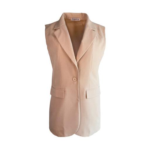 Lange Weste in Creme