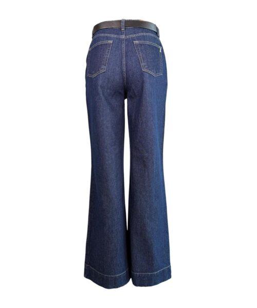 Alternative view of Dunkel Blaue Palazzo Jeans mit Gürtel