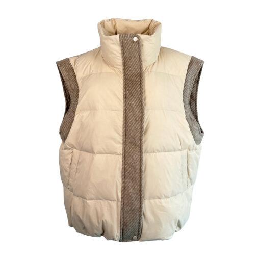 Daunen Weste beige-braun