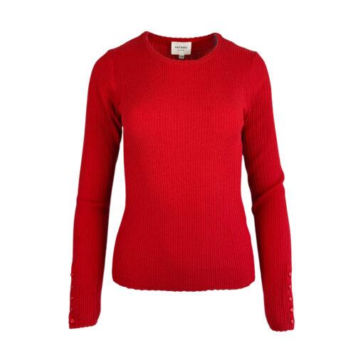 Figurbetonter Strickpullover aus Baumwolle