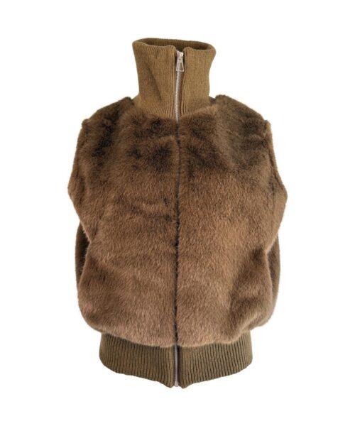 Fellimitat Weste mit Reißverschluss