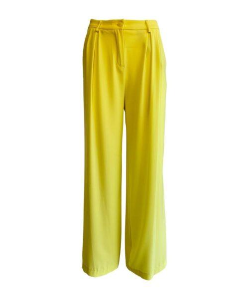 KONTATTO-Hose mit weitem Bein in Neon-Gelb