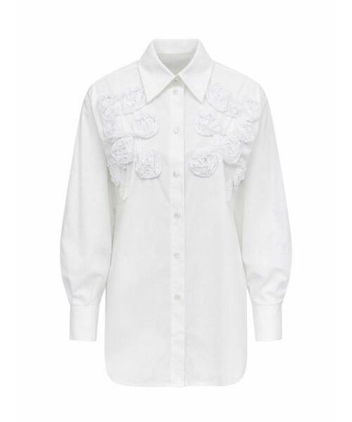 Lange Weisse Bluse aus Baumwolle