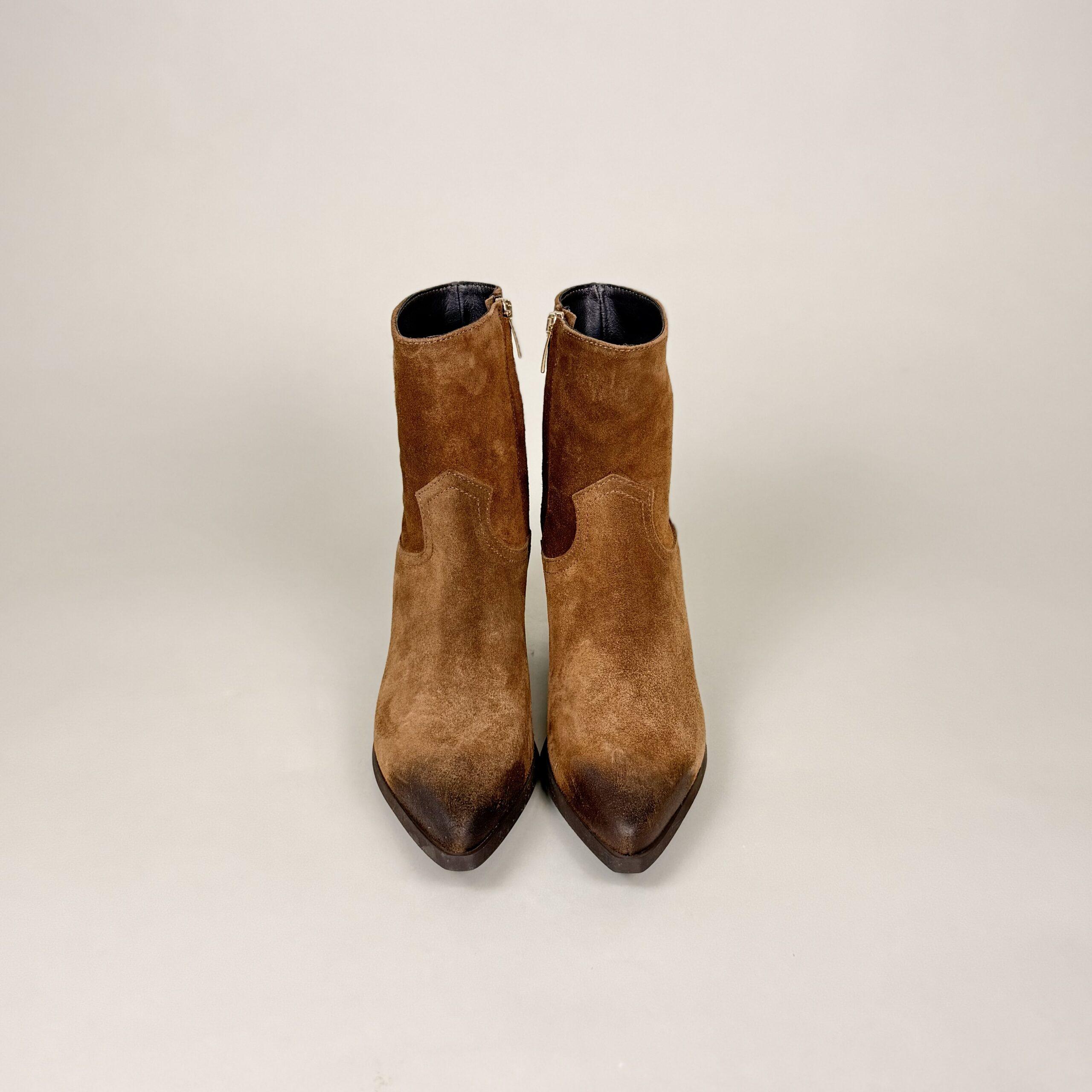 Leder Cowboy Boots in cognac-braun – Bild 2