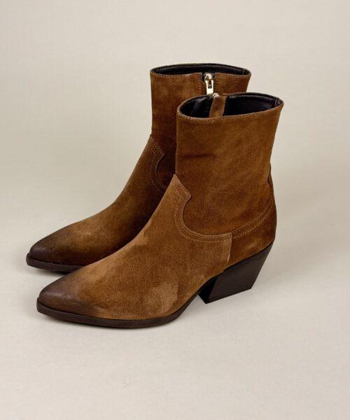 Leder Cowboy Boots in cognac-braun