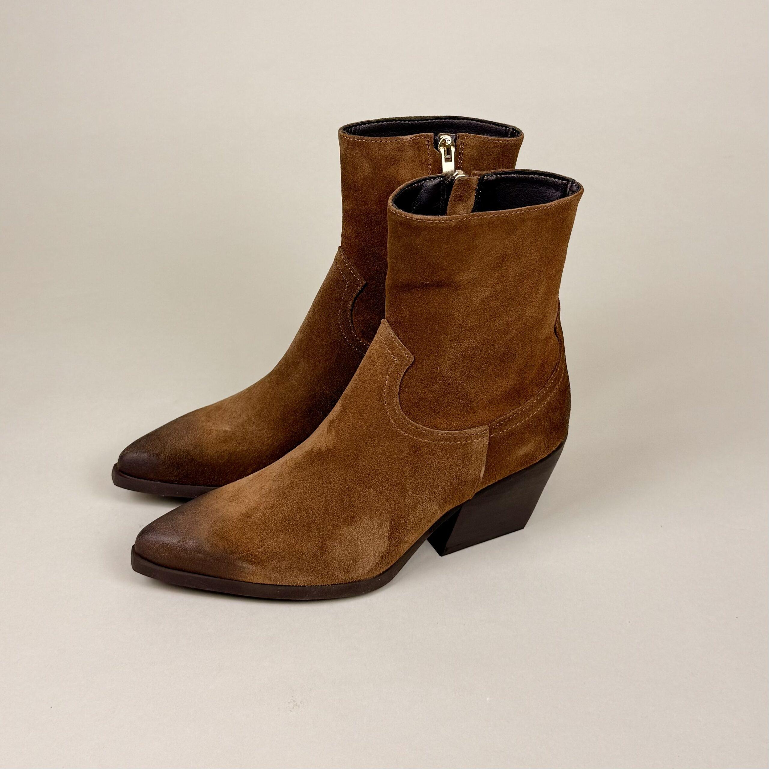 Leder Cowboy Boots in cognac-braun